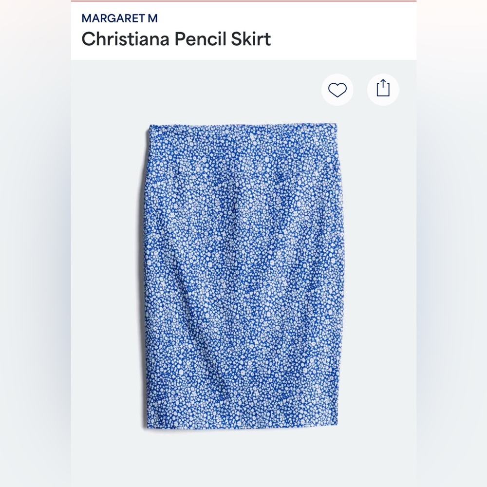 Margaret M Blue and White Floral Women's Pencil Skirt